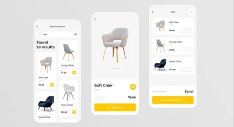 تصميم تطبيق متجر الكتروني